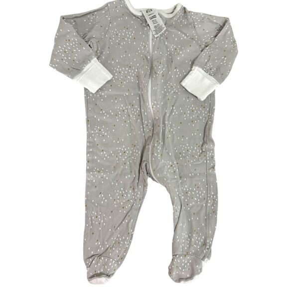 Gerber Gray Dot Long Sleeve Zipper Footie Sleeper Size 0-3 Months - Picture 1 of 2